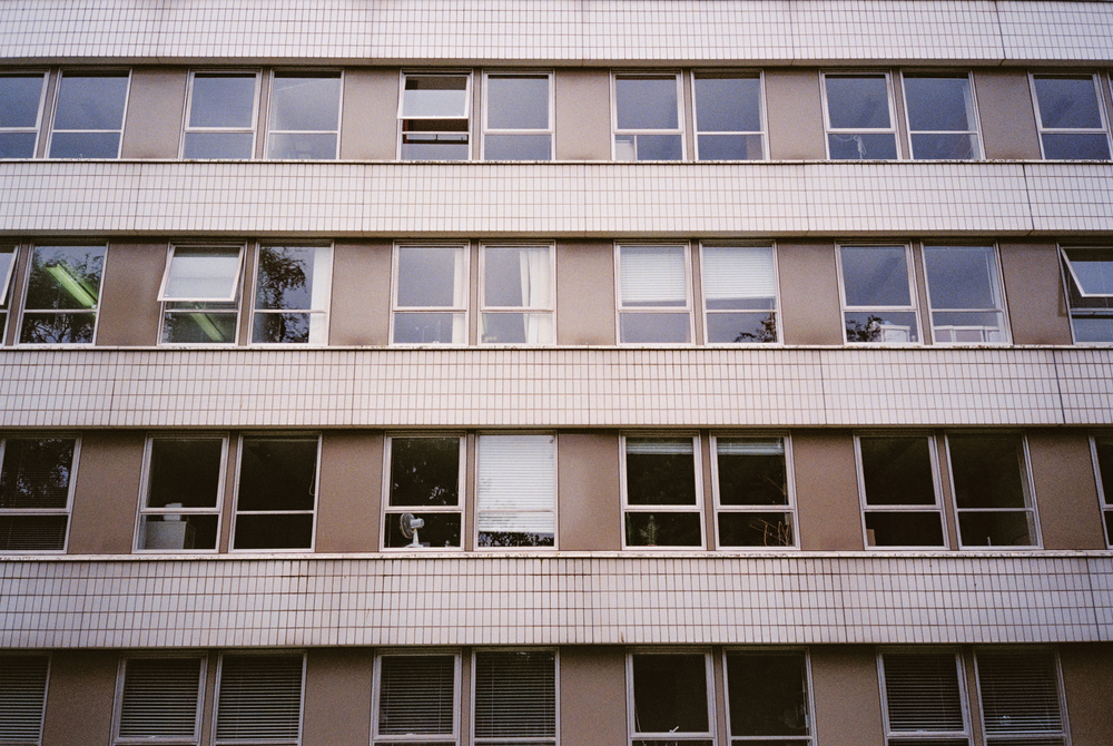 Windows of an old building at the University of Warwick