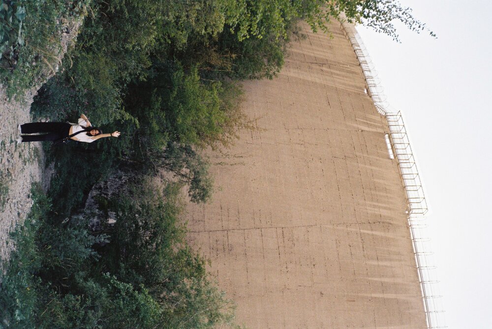 My wife at the foot of the Vajont dam